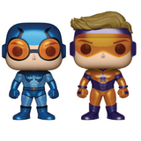 Blue Beetle & Booster Funko Pop PX Exclusive DC Super Heroes figures displayed out of the box.