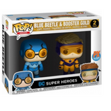 Blue Beetle & Booster Funko Pop PX Exclusive DC Super Heroes displayed inside the box.