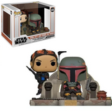 Boba Fett And Fennec Shand On Throne #486 Star Wars Mandalorian Deluxe Funko Pop in box and out of box