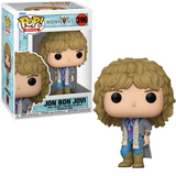Jon Bon Jovi 1980s #396 Funko Pop Rocks shown in and out of the box.