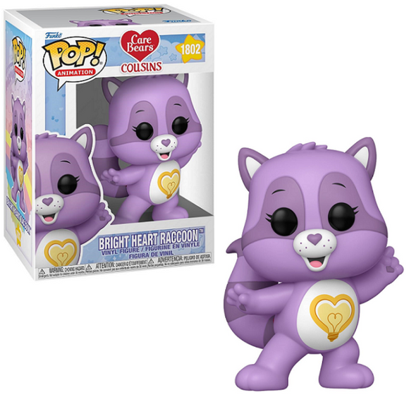 Bright Heart Raccoon #1802 Care Bear Cousins Funko Pop! in box and out of box