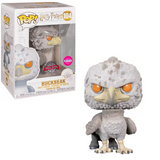 Buckbeak Funko Pop #104 Flocked Black Eyes Special Edition displayed both inside the box and out of the box