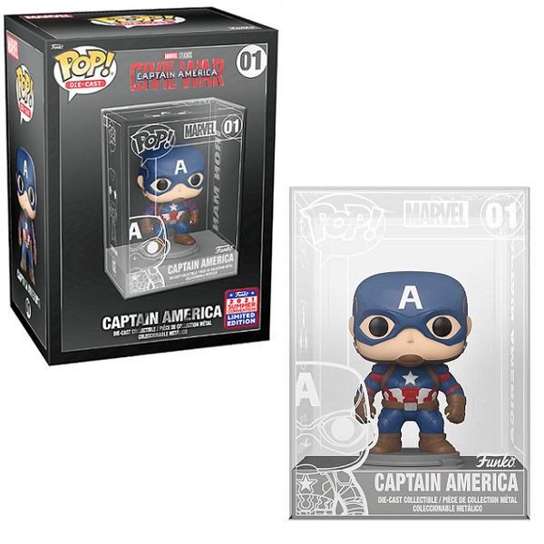 Funko pop! deals 2021 summer convention Civil War Captain America die cast #01