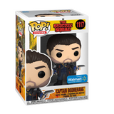 Captain Boomerang #1117 Funko Pop! displayed inside the box, front view