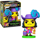 Captain Hook #1081 Disney Villains Blacklight Funko Pop Hot Topic Exclusive figure in box and out of box holding lantern
