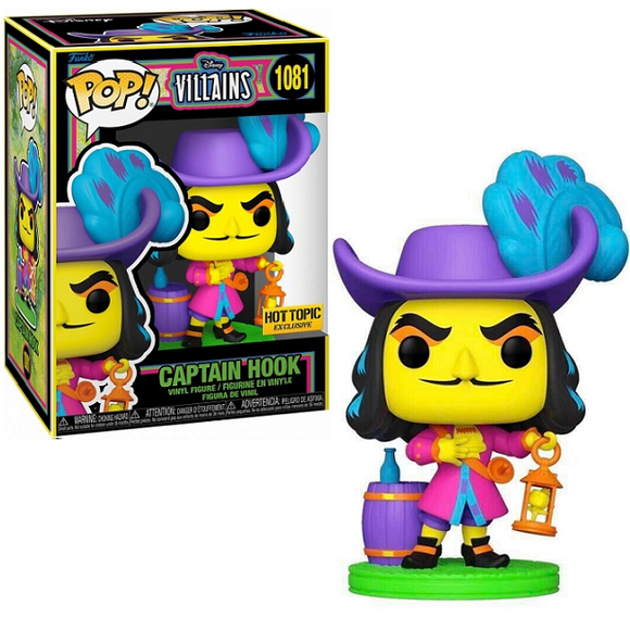 Captain Hook #1081 - Disney Villains Funko Pop! [Blacklight Hot Topic Exclusive]