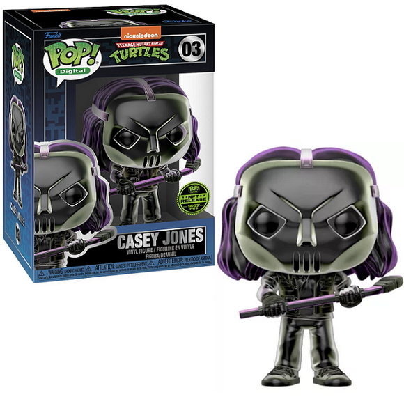 Casey Jones #03 Teenage Mutant Ninja Turtles Funko Pop — Digital Release LE 1467, figure shown in-box and out-of-box