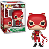 Catwoman #525 DC Funko Pop Heroes figure shown in and out of box, holiday edition