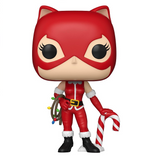 Catwoman #525 DC Funko Pop Heroes figure shown out of box, holiday edition