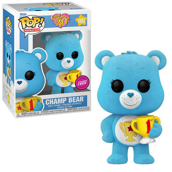 Champ Bear #1203 - Care Bears 40th Funko Pop! Animation [Flocked Chase]