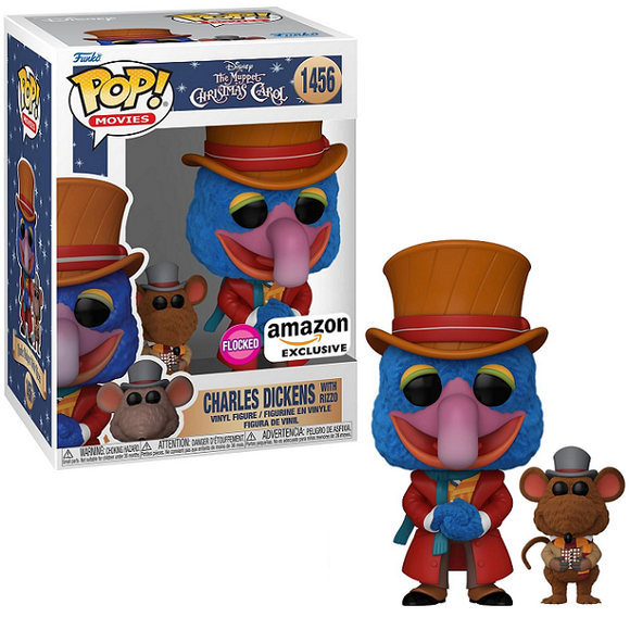 Charles Dickens with Rizzo #1456 - Muppets Christmas Carol Funko Pop!  [Flocked Amazon Exclusive]