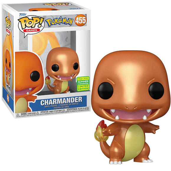 Charmander #455 - Pokemon Funko Pop! Games [Metallic 2022 Summer Convention Limited Edition]