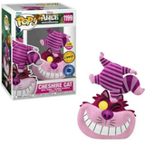 Cheshire Cat #1199 Alice In Wonderland Funko Pop — GITD Flocked Chase PIAB Exclusive, figure in-box and out-of-box