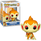 Chimchar Funko Pop #963 shown both in the box and out of the box from Pokémon