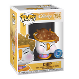 Chip #794 Beauty and the Beast Funko Pop displayed inside the box, front view