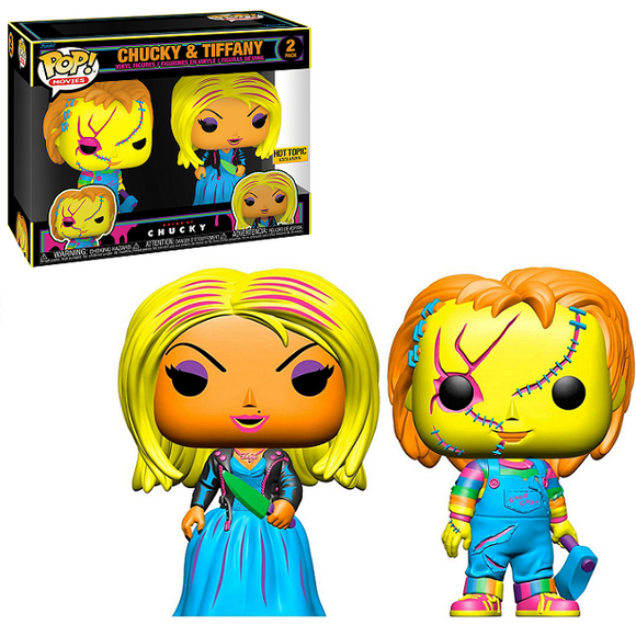 Chucky & Tiffany - Bride of Chucky Funko Pop! Movies [Black Light Hot Topic Exclusive]