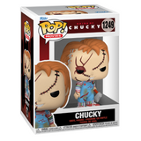 Chucky #1249 Bride of Chucky Funko Pop Movies figure in box with stitched face and Good Guys overalls