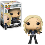 Clarke #438 The 100 Funko Pop shown in-box and out-of-box, front view