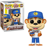 Coco the Monkey #224 Kelloggs Coco Pops Funko Pop shown in-box and out-of-box, front view