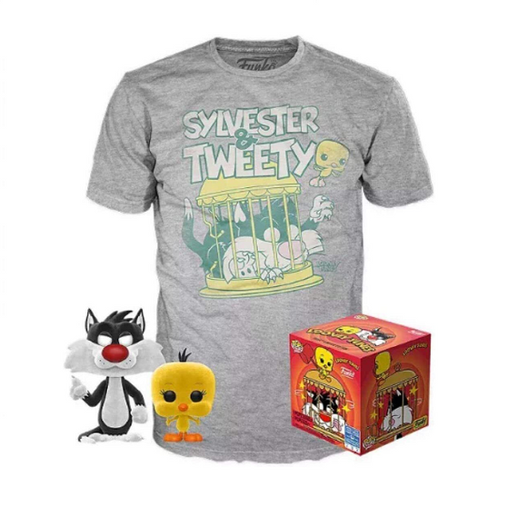 Sylvester & Tweety - LooneyTunes Funko Pop! & Tee Collectors Box [Flocked Size XL]