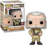 Colonel Mustard with Revolver #53 Clue 2021 TargetCon Exclusive Funko Pop figure in box and out of box