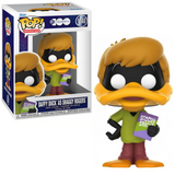 Daffy Duck as Shaggy Rogers #1240 WB100 Funko Pop Animation figure in box and out of box holding Scooby Snacks