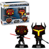 Darth Maul and Gar Saxon Star Wars Funko Pop 2-Pack in box and out of box