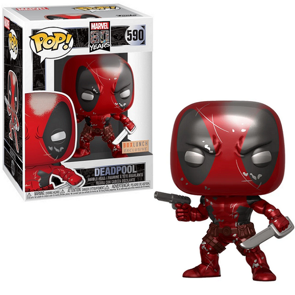 Deadpool #590 - Marvel 80th Funko Pop! [Metallic BoxLunch Exclusive]