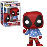 Deadpool in Sweater #1283 Marvel Funko Pop Holiday figure in box and out of box