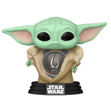 Din Grogu With Armor #712 Mandalorian Funko Pop figure outside the box.