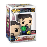 Doctor Strange #1039 Funko Pop! GITD displayed inside the box, front view