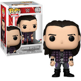 Dominik Mysterio #163 WWE Funko Pop shown in and out of the box.