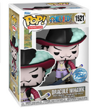Dracule Mihawk #1521 Special Edition Funko Pop figure inside the box.