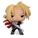 Edward Elric With Blade Funko Pop Animation #1577 Metallic displayed out of box