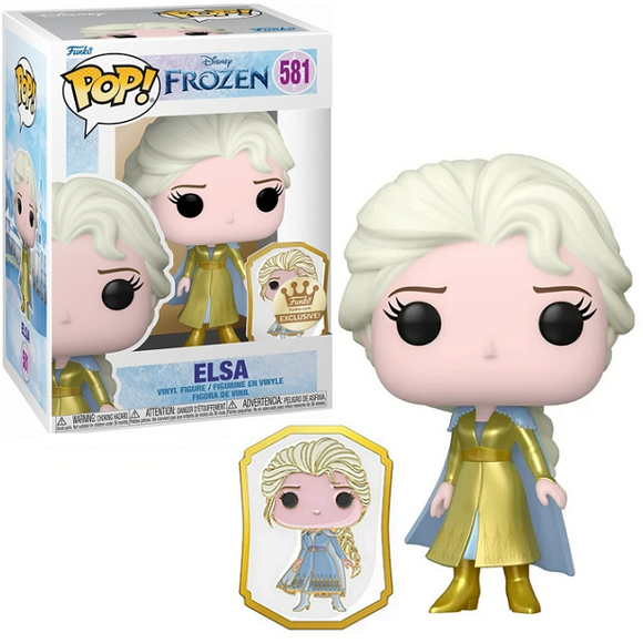 Elsa #581 - Frozen Funko Pop! [Gold with Pin Funko Exclusive]