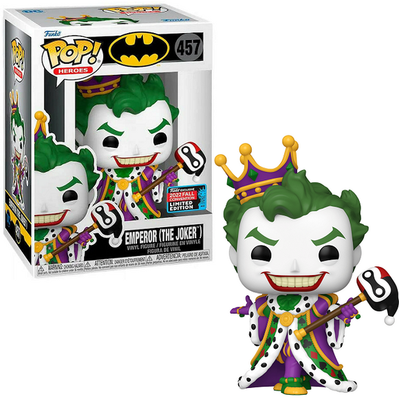 Emperor (The Joker) #457 Batman Funko Pop 2022 Fall Convention Exclusive in box and out of box