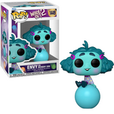 Envy On Memory Orb #1449 Disney Inside Out 2 Funko Pop! figure shown in box and out of box.