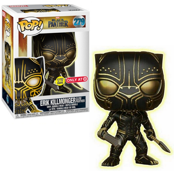 Erik Killmonger Glow Panther #279 – Black Panther Funko Pop! [Gitd Target Exclusive]