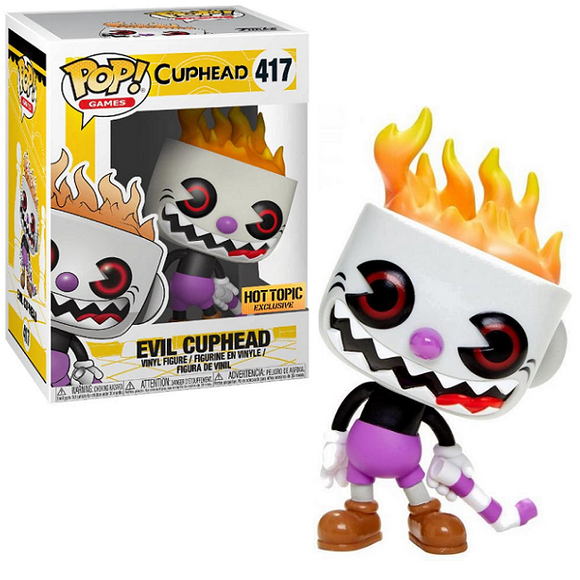 Evil Cuphead #417 - Cuphead Funko Pop! Games [Hot Topic Exclusive]