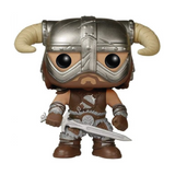 Dovahkiin #57 Skyrim Dragonborn Funko Pop! with horned helmet armor and sword out of box