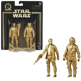 Finn and Poe Dameron Star Wars Skywalker Saga 3.75-inch commemorative edition action figures in metallic gold finish