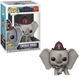 Fireman Dumbo #511 Disney Funko Pop! figure in box and out of box with firefighter helmet