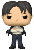 Formal Levi #1171 Funko Pop out of box from Attack on Titan wearing black suit and holding white roses