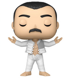 Freddie Mercury Funko Pop #375 displayed out of the box showing full character details
