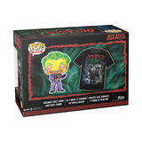 Joker #480 DCeased Blacklight GameStop Exclusive Funko Pop and Tee bundle in box back of box