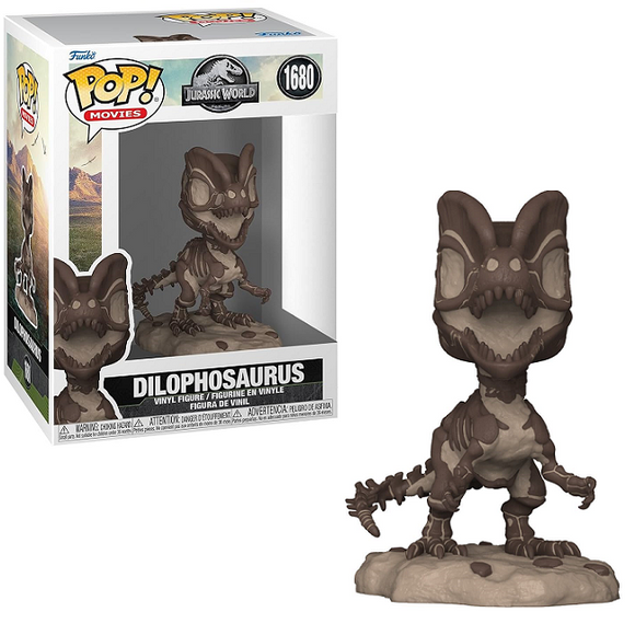 Dilophosaurus #1680 - Jurassic Park Funko Pop! Movies [Fossil]