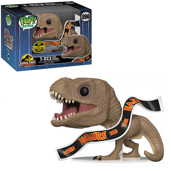 T-Rex With Banner #200 - Jurassic Park Funko Pop! [Digital Release LE 1900 Pcs]