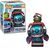 Gamer Stitch #1564 Lilo & Stitch Funko Pop Plus Metallic figure in box and out of box with gaming headset setup