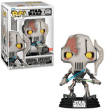 General Grievous Funko Pop #646 GameStop Exclusive displayed both inside the box and out of the box