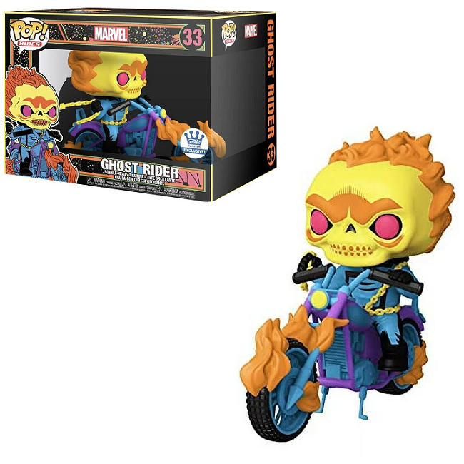 セールFUNKO POP! マーベル　ゴーストライダー　ブラックライト限定版 Funko Pop! Rides Marvel 33 Ghost Rider Black Light Funko